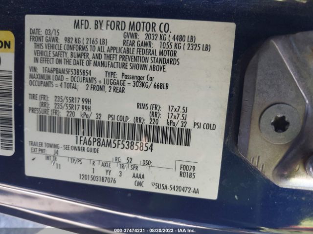 1FA6P8AM5F5385854 Ford Mustang V6