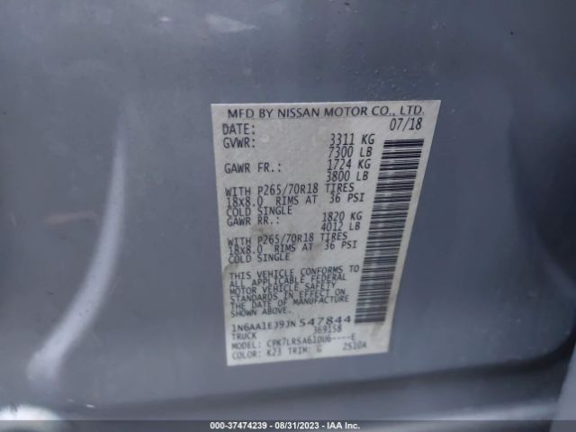 1N6AA1EJ9JN547844 Nissan TITAN S