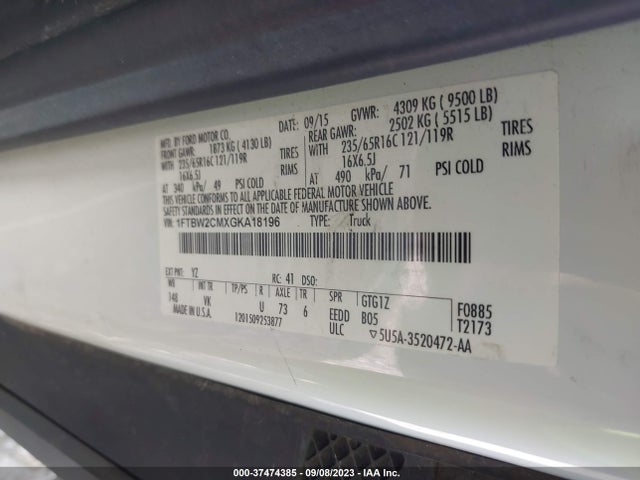 Ford TRANSIT CARGO VAN 2016 1FTBW2CMXGKA18196 Image 9