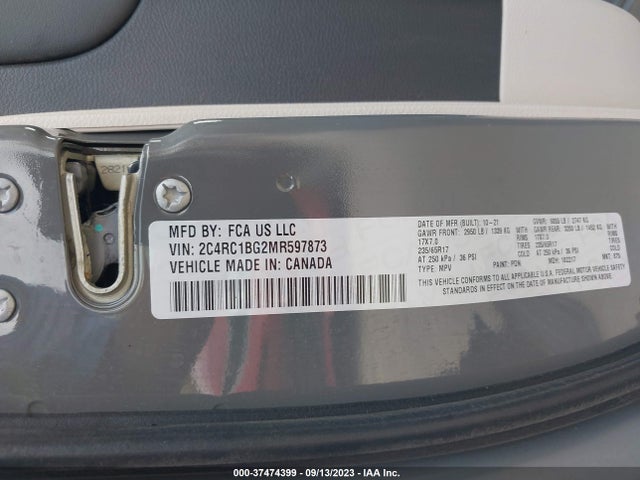 2C4RC1BG2MR597873 Chrysler Pacifica Touring L