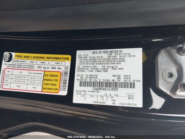 Ford Mustang Ecoboost 2020 1FA6P8TH4L5159297 Image 9