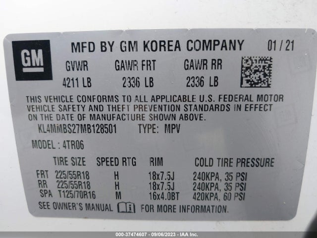 KL4MMBS27MB128501 Buick Encore Gx Preferred