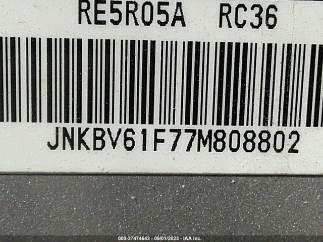 2007 INFINITI G35X VIN: JNKBV61F77M808802