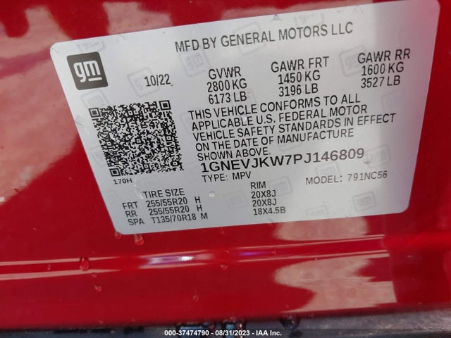Chevrolet Traverse Rs 2023 1GNEVJKW7PJ146809 Image 15