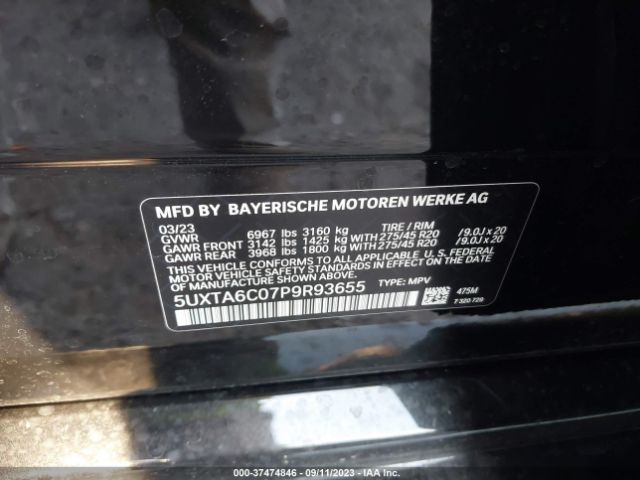 5UXTA6C07P9R93655 BMW X5 Xdrive45e