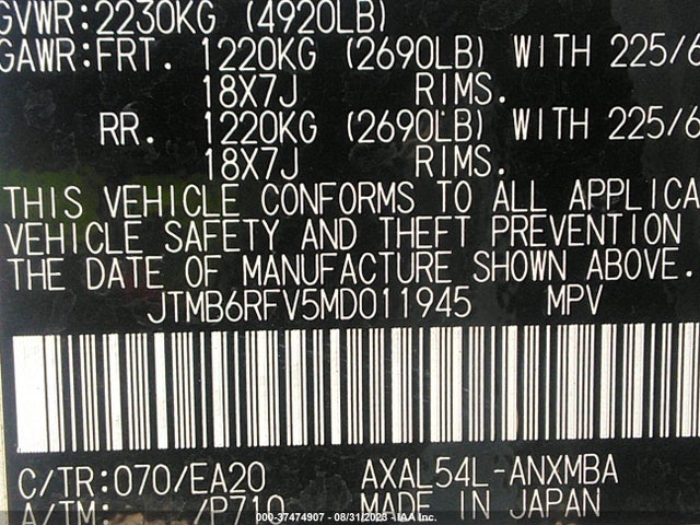 Toyota RAV4 HYBRID 2021 JTMB6RFV5MD011945 Image 9