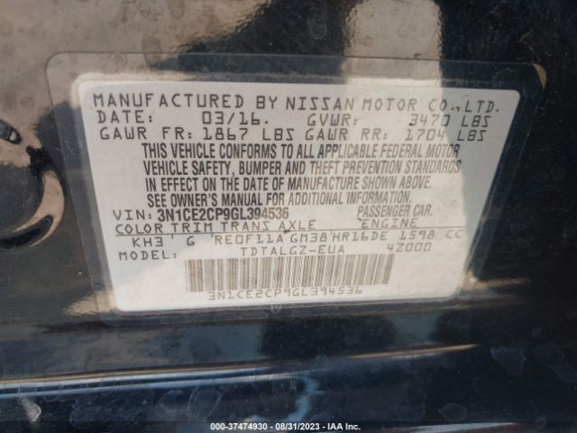 3N1CE2CP9GL394536 Nissan Versa Note Sr