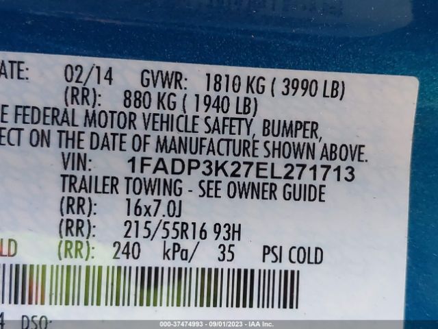 1FADP3K27EL271713 Ford FOCUS SE
