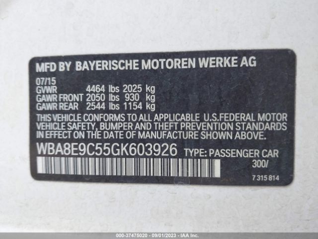 WBA8E9C55GK603926 BMW 3 Series 328i