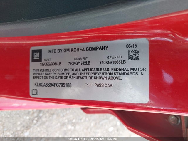 Chevrolet SPARK LS 2015 KL8CA6S94FC795188 Image 9