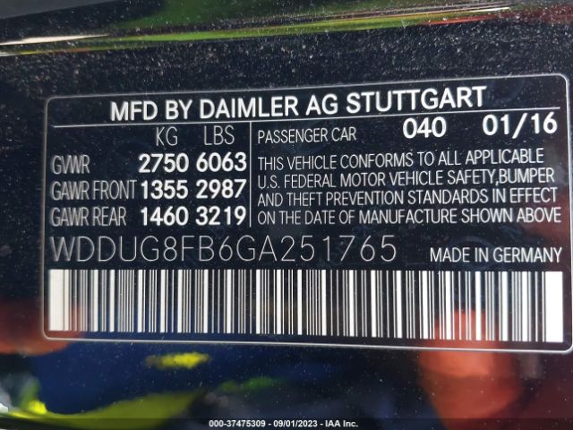WDDUG8FB6GA251765 Mercedes-Benz S-class S 550