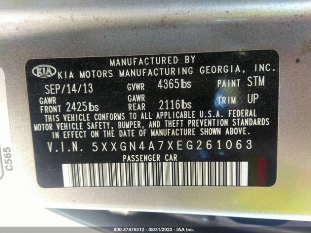 5XXGN4A7XEG261063 KIA OPTIMA EX