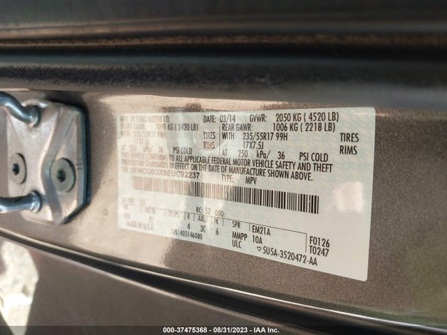 Ford ESCAPE SE 2014 1FMCU0GX8EUC92237 Image 9