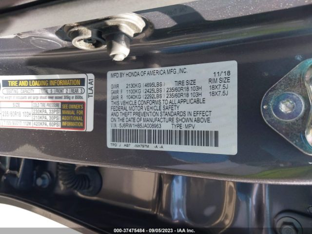 5J6RW1H85JA008963 Honda Cr-v Ex-l