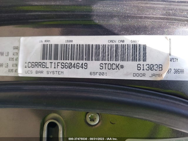 1C6RR6LT1FS604649 RAM 1500 Lone Star