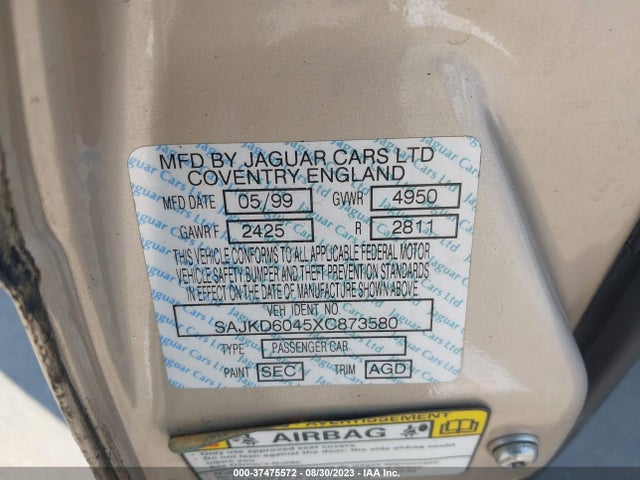 1999 JAGUAR XJ8 SAJKD6045XC873580 Photo 8