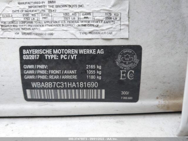 WBA8B7C31HA181690 BMW 3 Series 340i Xdrive