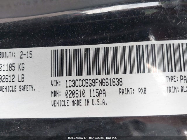 1C3CCCBG9FN661638 Chrysler 200 S