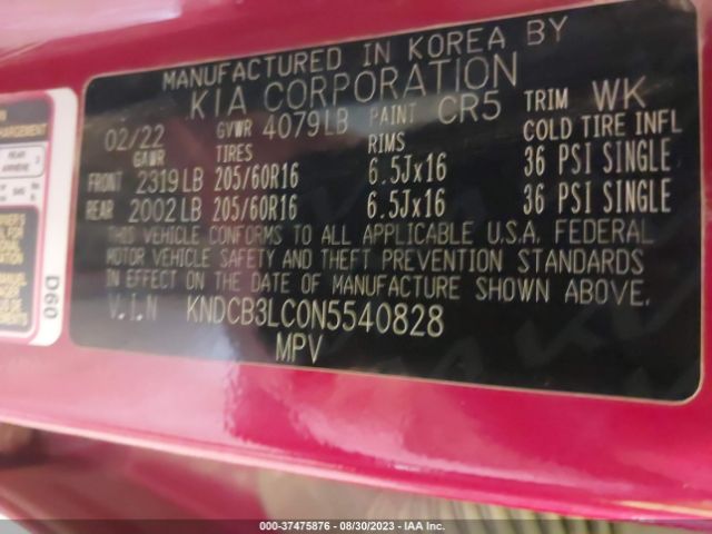 KNDCB3LC0N5540828 KIA NIRO LX