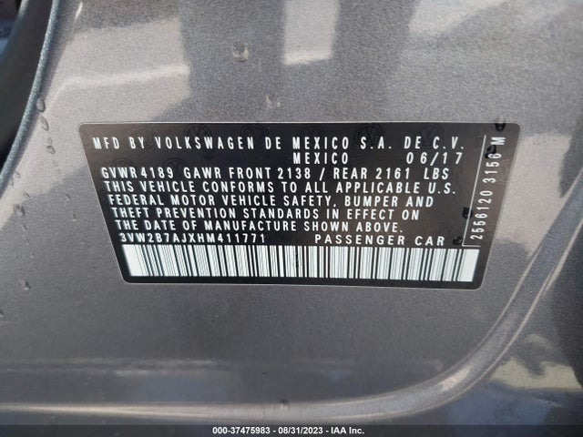 3VW2B7AJXHM411771 Volkswagen Jetta 1.4t S