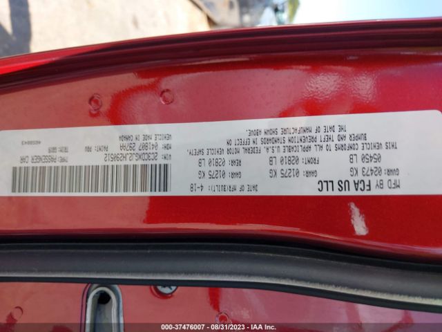 2C3CDXGJ2JH290512 Dodge Charger R/t Scat Pack