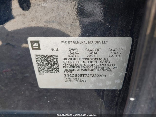 Chevrolet MALIBU LS 2018 1G1ZB5ST7JF222709 Image 9