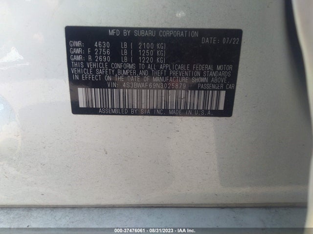 4S3BWAF69N3025879 Subaru Legacy Premium