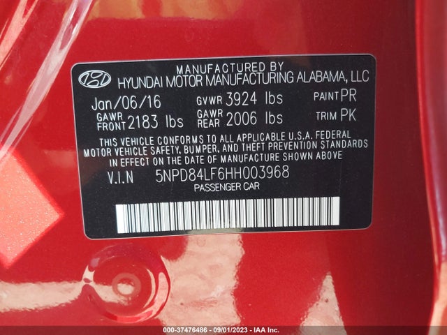 Hyundai ELANTRA SE 2017 5NPD84LF6HH003968 Image 9