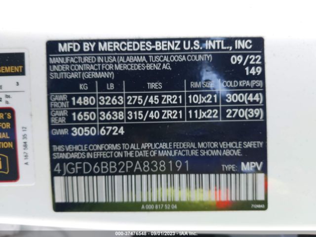 4JGFD6BB2PA838191 Mercedes-Benz Gle Amg Gle 53
