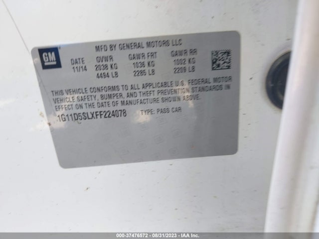 Chevrolet MALIBU LT 2015 1G11D5SLXFF224078 Image 9