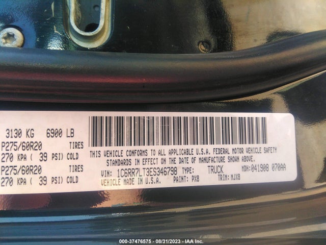 RAM 1500 Big Horn 2014 1C6RR7LT3ES346798 Image 9