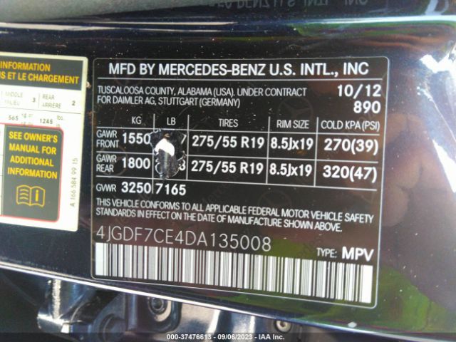 2013 MERCEDES-BENZ GL-CLASS 4JGDF7CE4DA135008 Photo 8