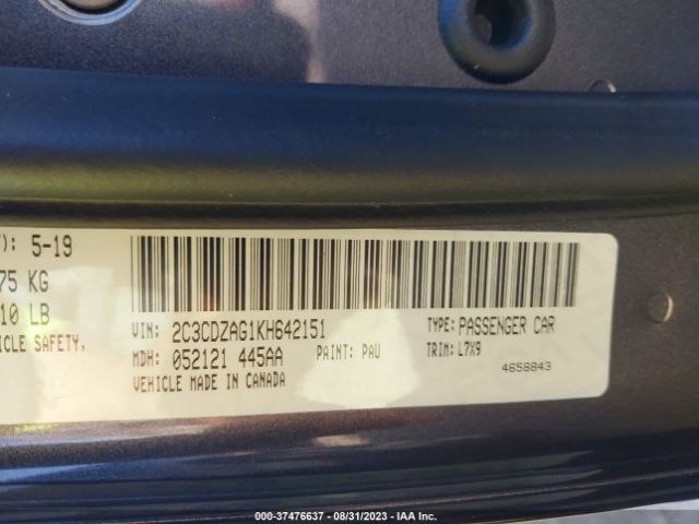 2C3CDZAG1KH642151 Dodge Challenger Sxt