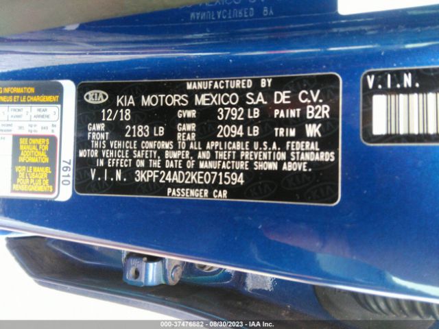 3KPF24AD2KE071594 KIA Forte Lxs