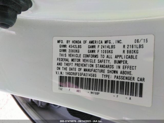 1HGCR6F55FA014585 Honda Accord Hybrid Ex-l