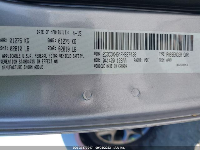 2C3CDXHG4FH827438 Dodge Charger Sxt