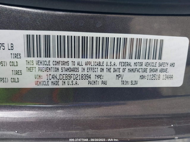 1C4NJDEB9FD218394 Jeep Compass High Altitude Edition
