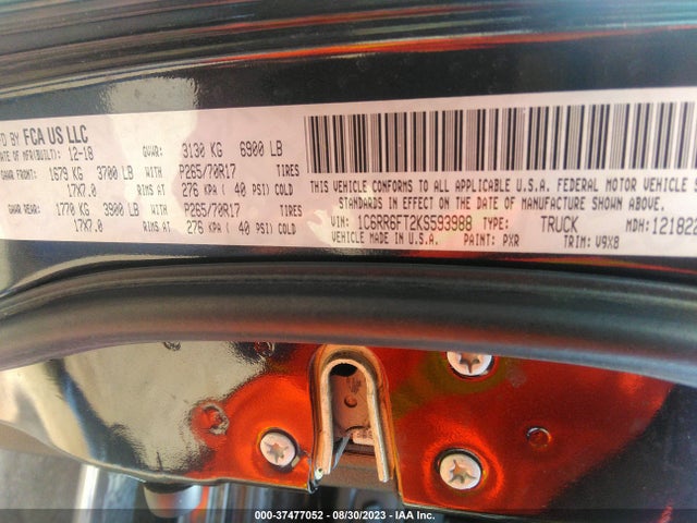 1C6RR6FT2KS593988 RAM 1500 Classic Tradesman