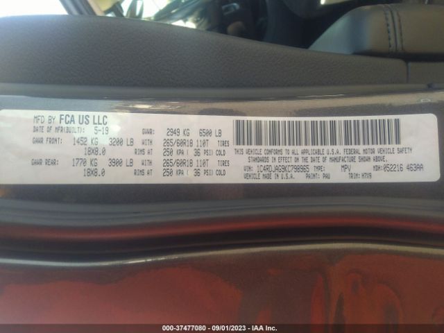 1C4RDJAG9KC798965 Dodge Durango Sxt Plus