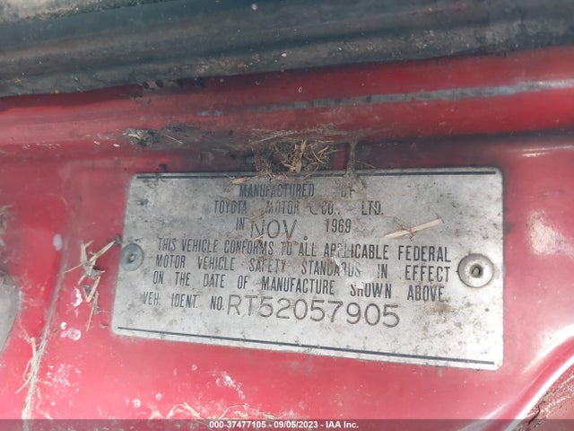 1970 TOYOTA COROLLA VIN: RT52057905