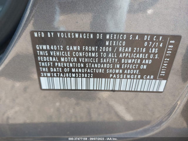 3VW1K7AJ8EM329822 Volkswagen Jetta Sedan S