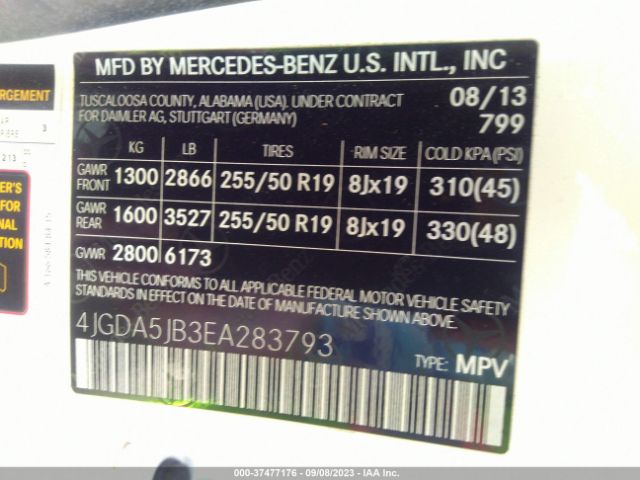 4JGDA5JB3EA283793 Mercedes-Benz M-class Ml 350