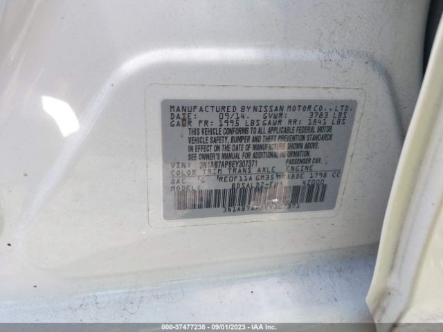 3N1AB7AP8EY307371 Nissan Sentra S/fe+ S/sv/fe+ Sv/sr/sl