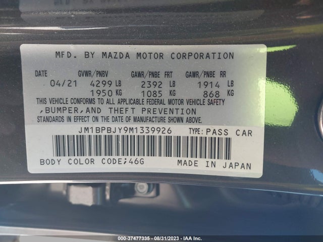 Mazda Mazda3 Hatchback 2.5 Turbo 2021 JM1BPBJY9M1339926 Image 9