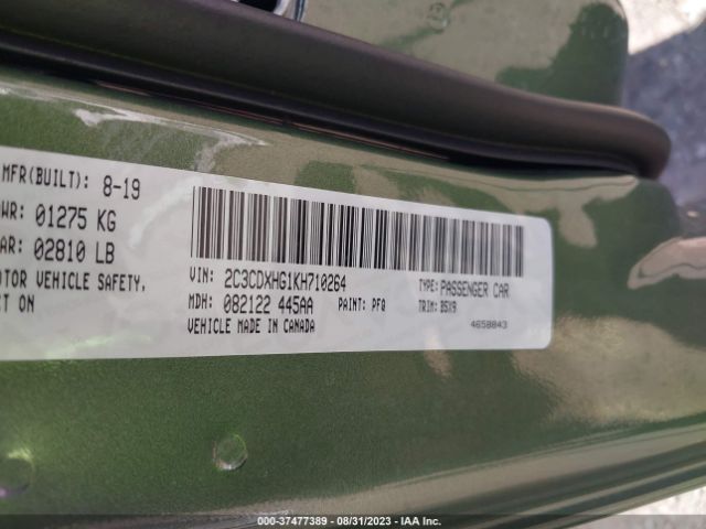 2C3CDXHG1KH710264 Dodge CHARGER GT