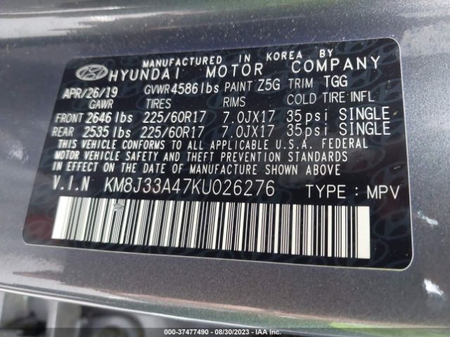 KM8J33A47KU026276 Hyundai Tucson Value