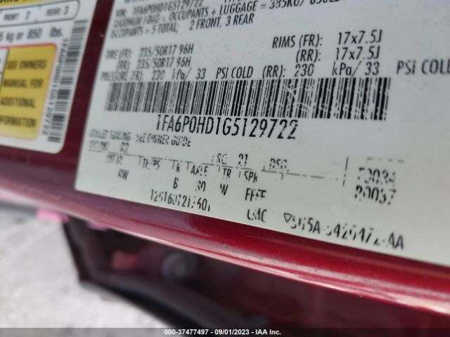 1FA6P0HD1G5129722 Ford FUSION SE