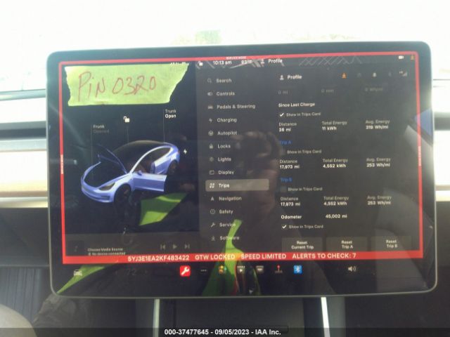 5YJ3E1EA2KF483422 Tesla Model 3 Range
