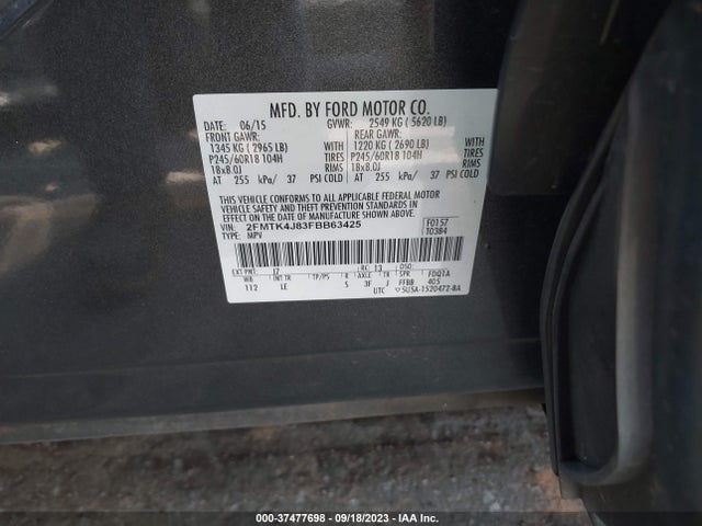 Ford EDGE SEL 2015 2FMTK4J83FBB63425 Image 9