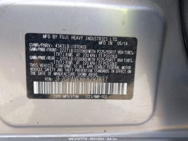 JF2GPAVC6E8297837 Subaru Xv Crosstrek Premium